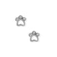 Screwback Stud Earrings - Paw Print CZ Silver - LINNY CO WholesaleStuds