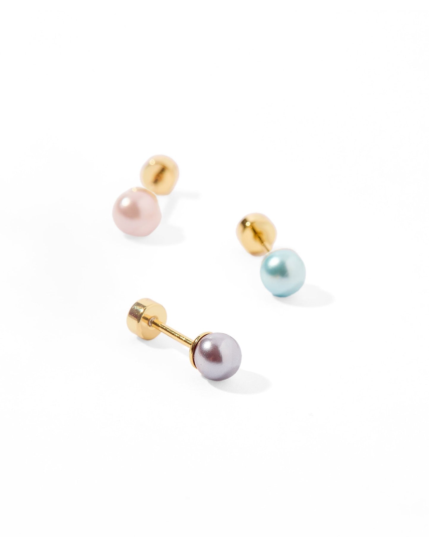 Screwback Stud Earrings - Payton Pearl Blue 5mm - LINNY CO WholesaleStuds