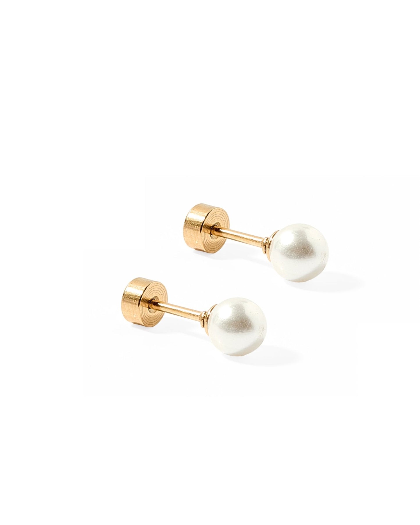 Screwback Stud Earrings - Payton Pearl White 5mm - LINNY CO WholesaleStuds