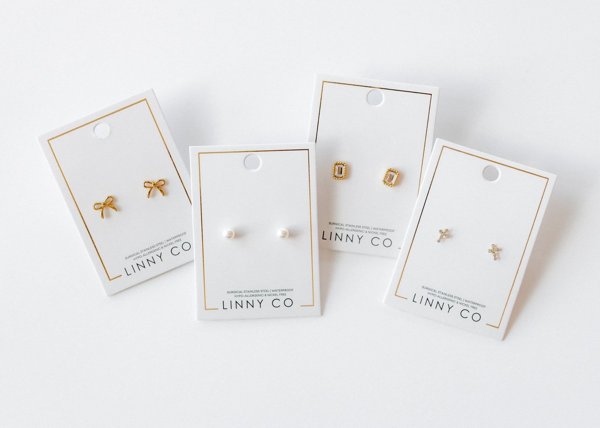 Screwback Stud Earrings - Payton Pearl White 5mm - LINNY CO WholesaleStuds