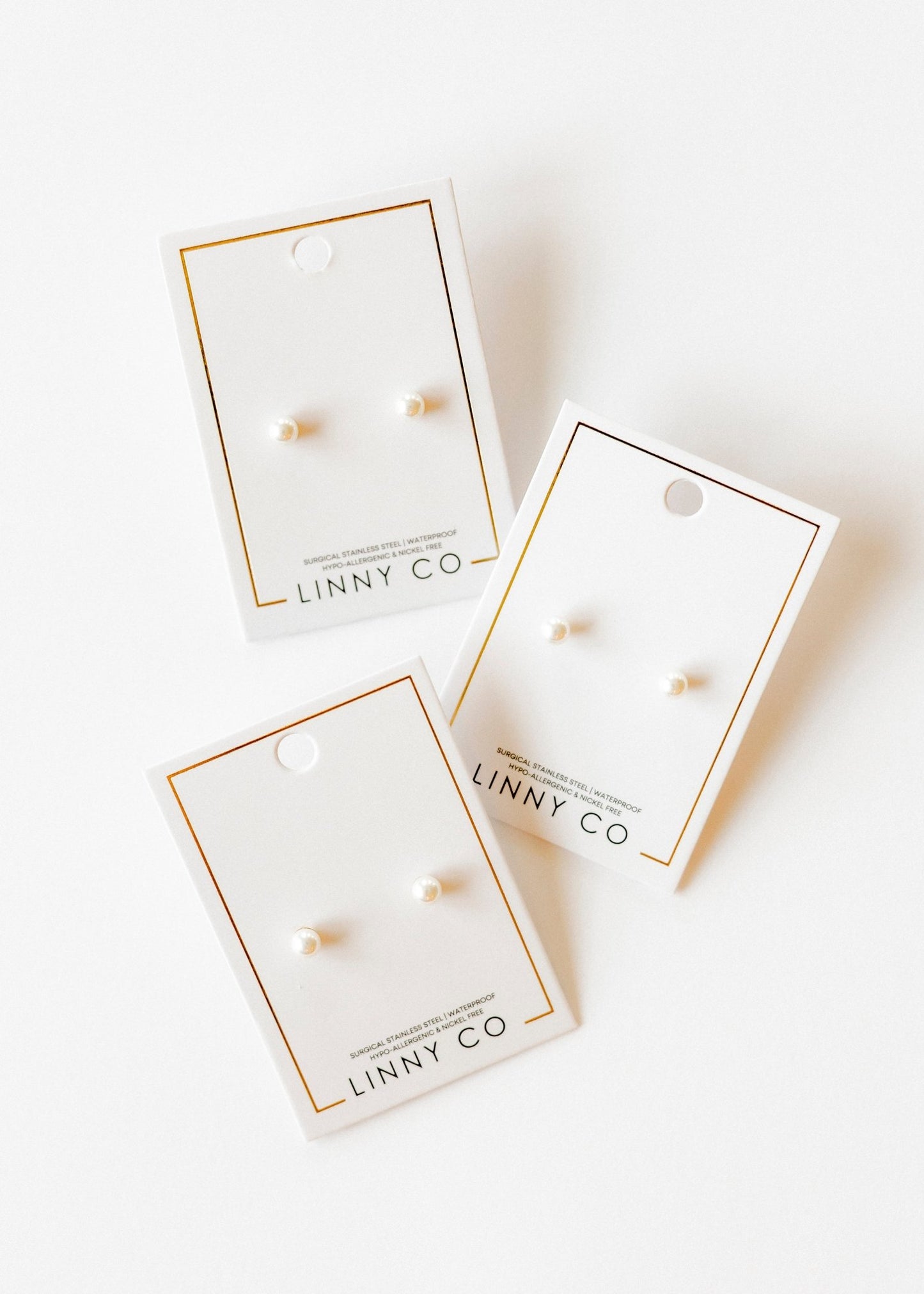 Screwback Stud Earrings - Payton Pearl White 5mm - LINNY CO WholesaleStuds
