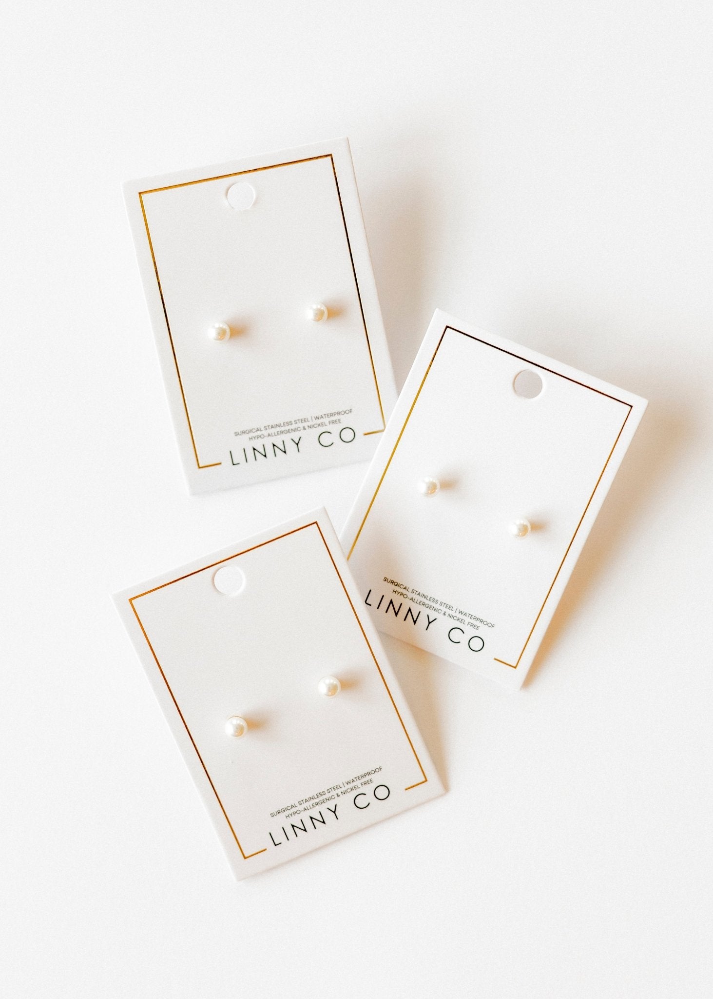 Screwback Stud Earrings - Payton Pearl White 5mm - LINNY CO WholesaleStuds