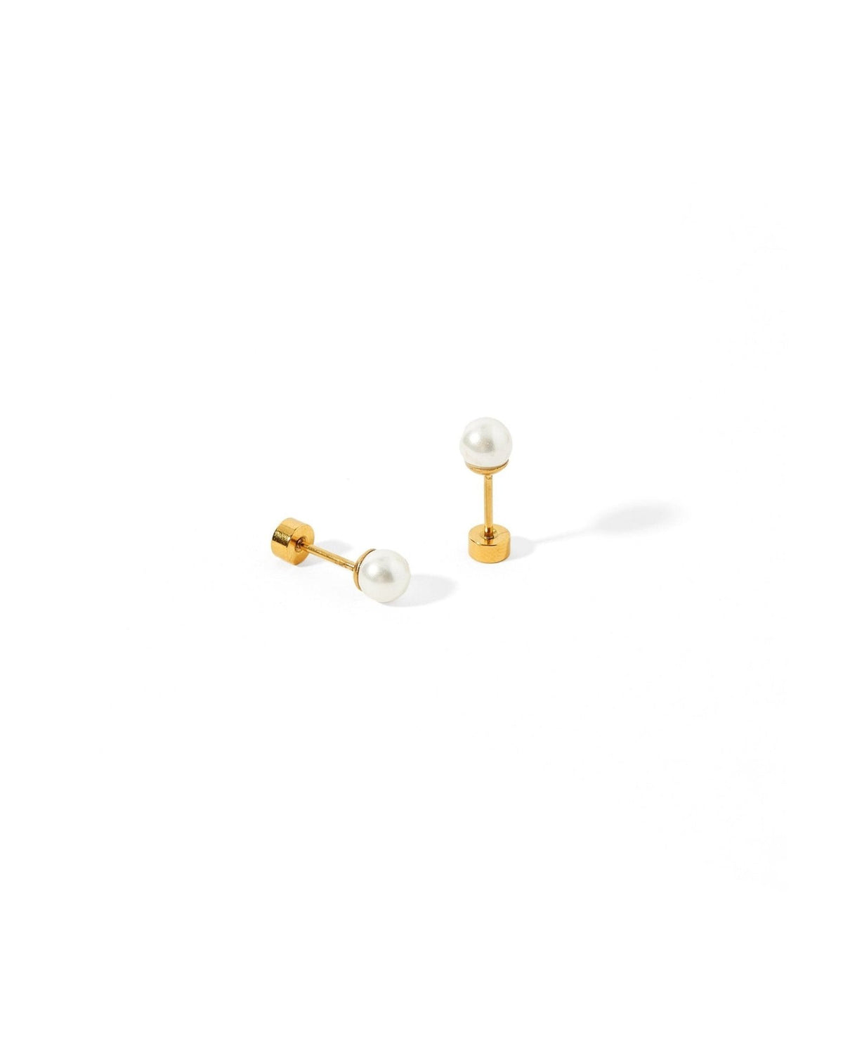 Screwback Stud Earrings - Payton Pearl White 5mm - LINNY CO WholesaleStuds
