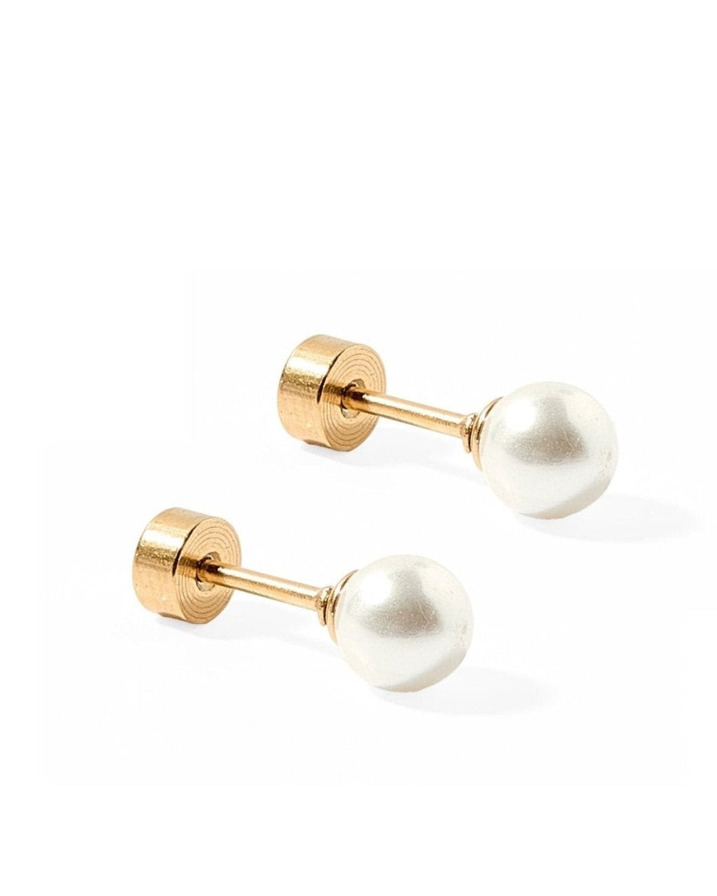 Screwback Stud Earrings - Payton Pearl White 5mm - LINNY CO WholesaleStuds