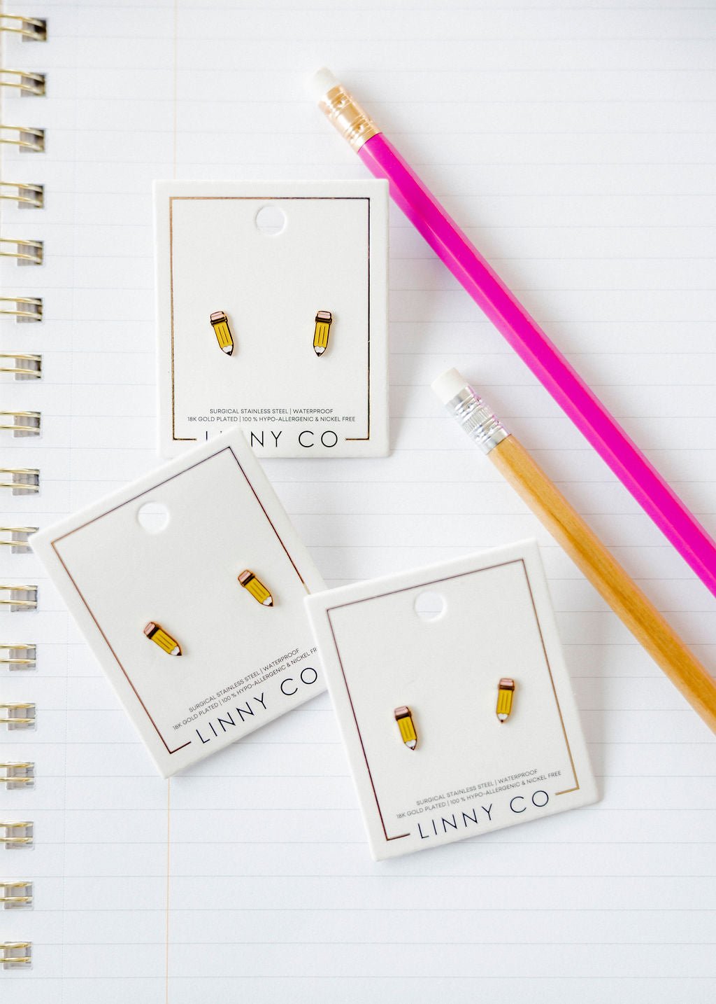 Screwback Stud Earrings - Pencil - LINNY CO WholesaleStuds
