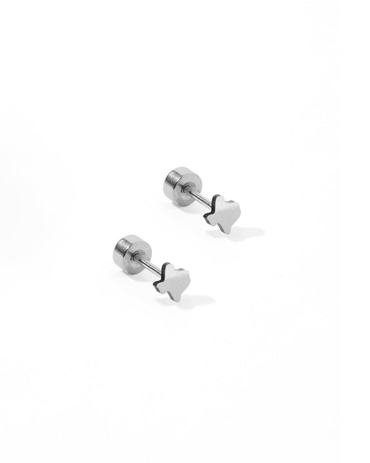 Screwback Stud Earrings - Petite State of Texas Silver - LINNY CO WholesaleStuds