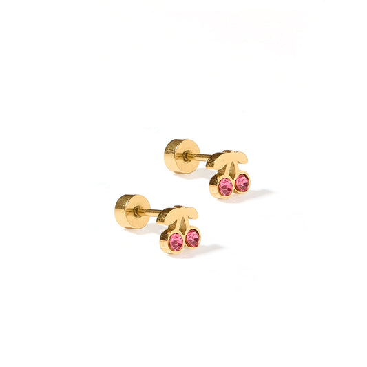 Screwback Stud Earrings - Pink Cherry - LINNY CO WholesaleStuds