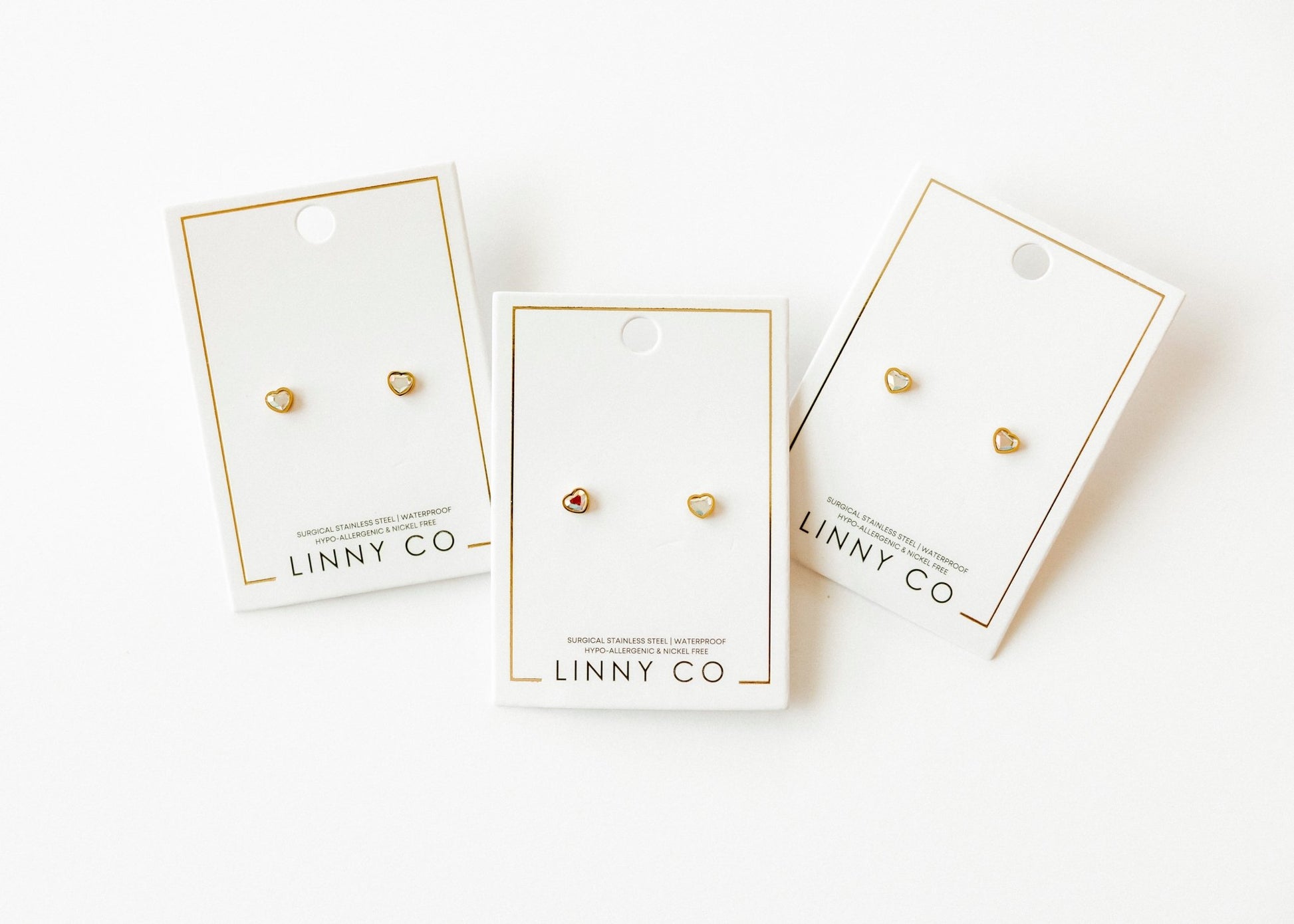 Screwback Stud Earrings - Polly Heart - LINNY CO WholesaleStuds