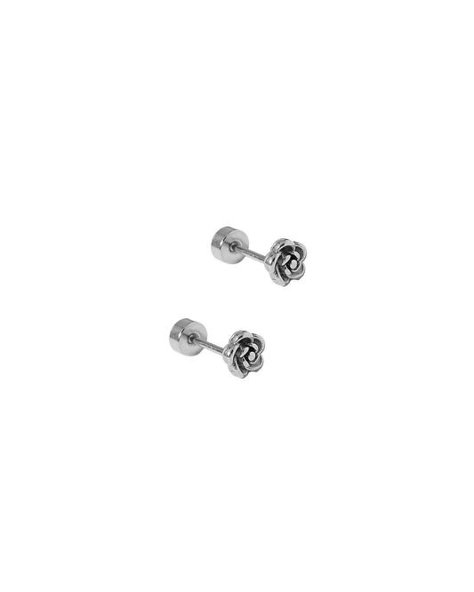 Screwback Stud Earrings - Rose Silver - LINNY CO WholesaleStuds