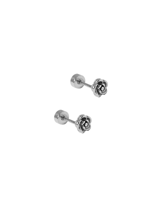 Screwback Stud Earrings - Rose Silver - LINNY CO WholesaleStuds