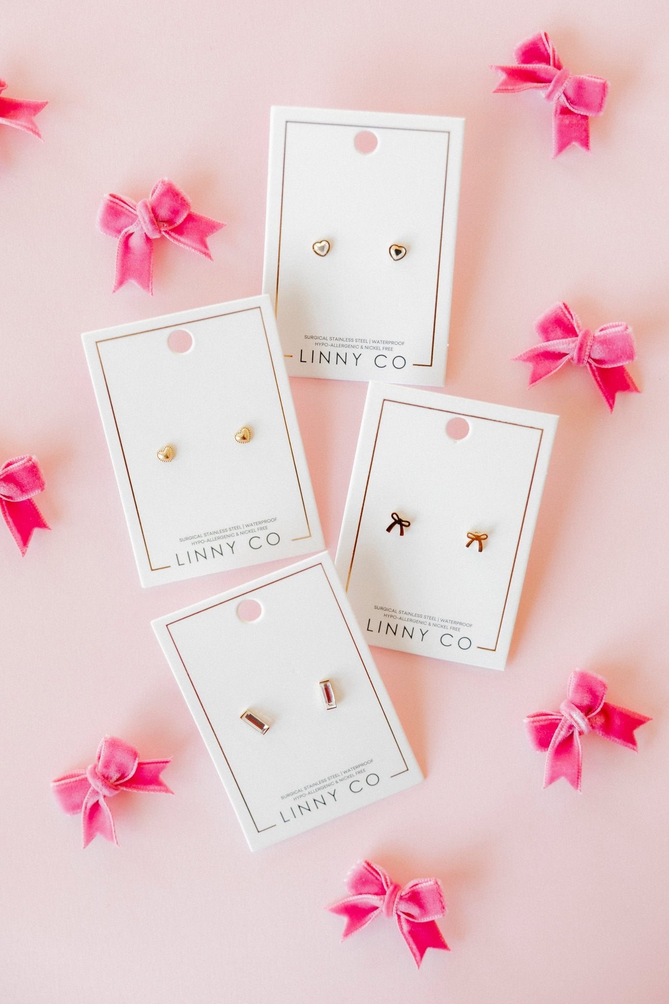 Screwback Stud Earrings - Ruby Bow - LINNY CO WholesaleStuds