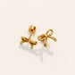 Screwback Stud Earrings - Sadie Bow Gold - LINNY CO WholesaleStuds