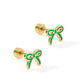 Screwback Stud Earrings - Sadie Bow Green - LINNY CO WholesaleStuds