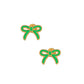 Screwback Stud Earrings - Sadie Bow Green - LINNY CO WholesaleStuds
