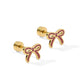 Screwback Stud Earrings - Sadie Bow Maroon - LINNY CO WholesaleStuds