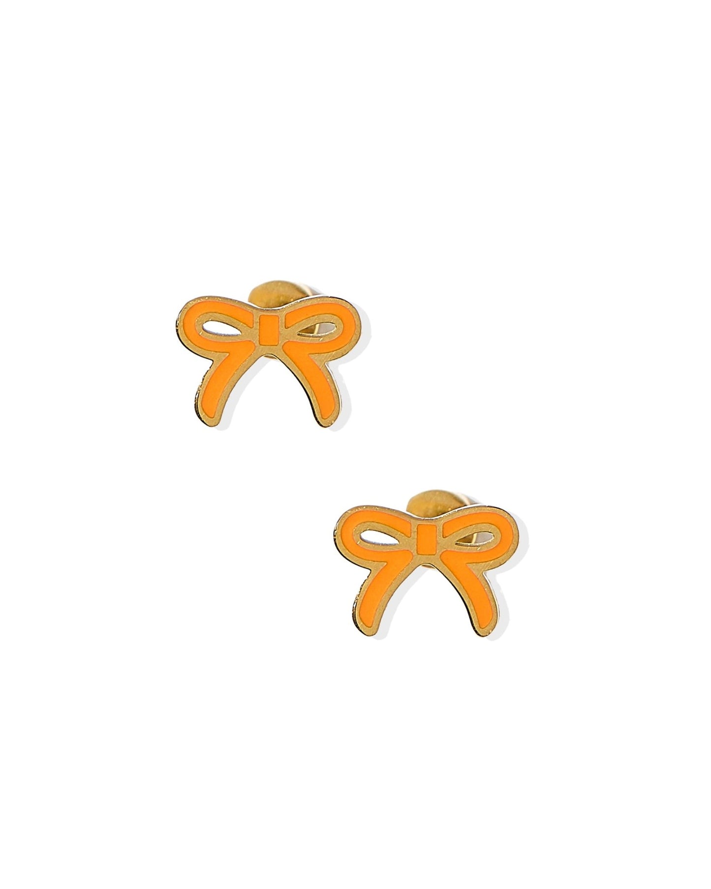 Screwback Stud Earrings - Sadie Bow Orange - LINNY CO WholesaleStuds