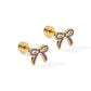 Screwback Stud Earrings - Sadie Bow Purple - LINNY CO WholesaleStuds
