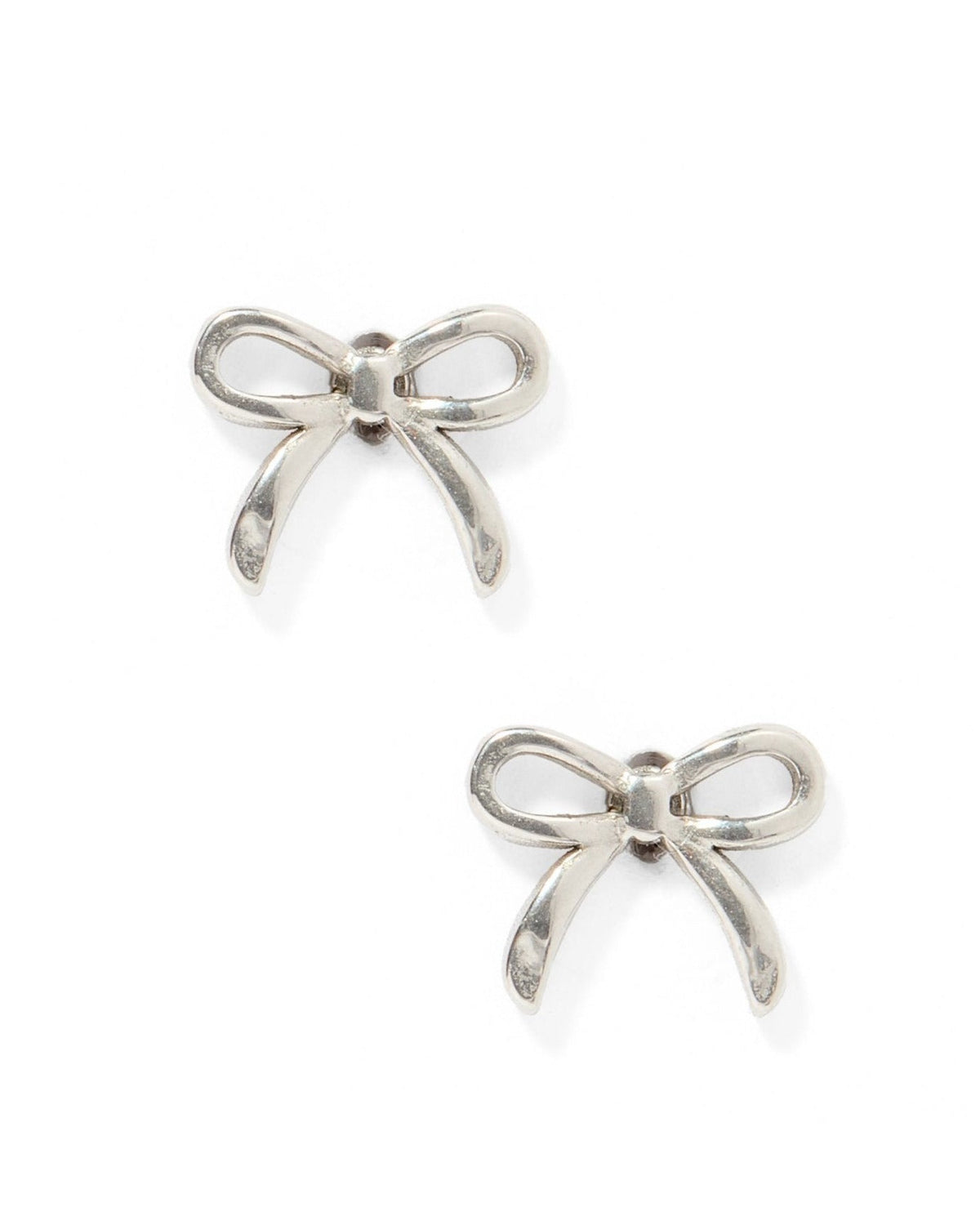 Screwback Stud Earrings - Sadie Bow Silver - LINNY CO WholesaleStuds