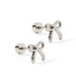 Screwback Stud Earrings - Sadie Bow Silver - LINNY CO WholesaleStuds