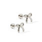 Screwback Stud Earrings - Sadie Bow Silver - LINNY CO WholesaleStuds