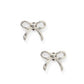 Screwback Stud Earrings - Sadie Bow Silver - LINNY CO WholesaleStuds