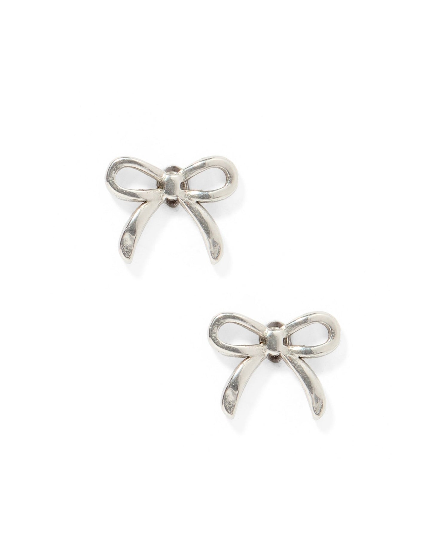 Screwback Stud Earrings - Sadie Bow Silver - LINNY CO WholesaleStuds