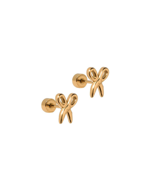 Screwback Stud Earrings - Scissors Gold - LINNY CO WholesaleStuds
