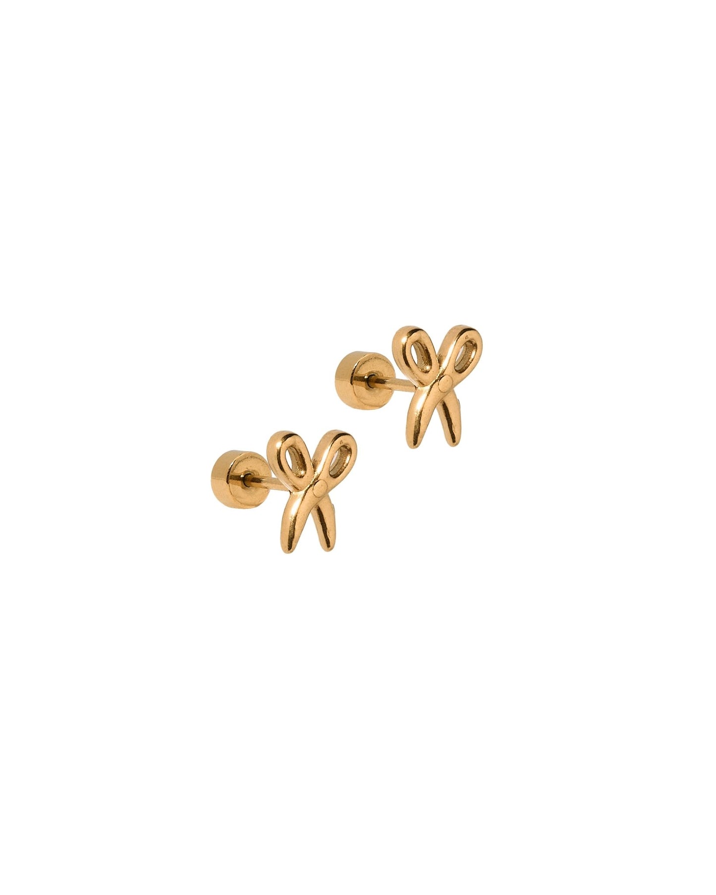 Screwback Stud Earrings - Scissors Gold - LINNY CO WholesaleStuds