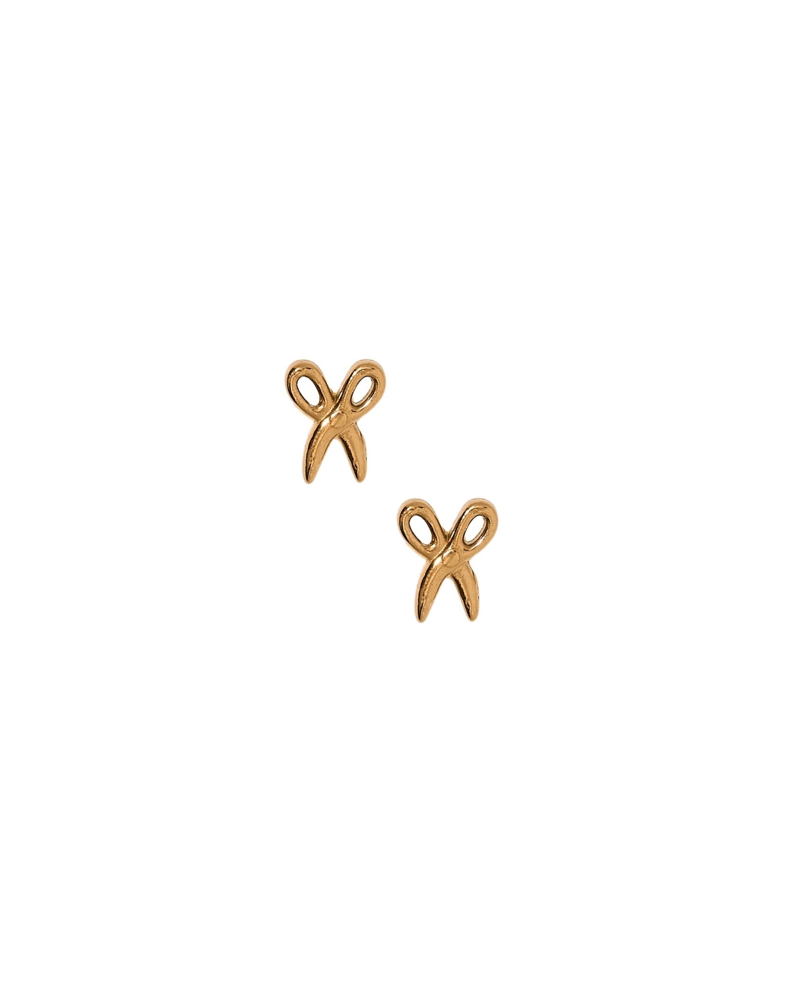 Screwback Stud Earrings - Scissors Gold - LINNY CO WholesaleStuds