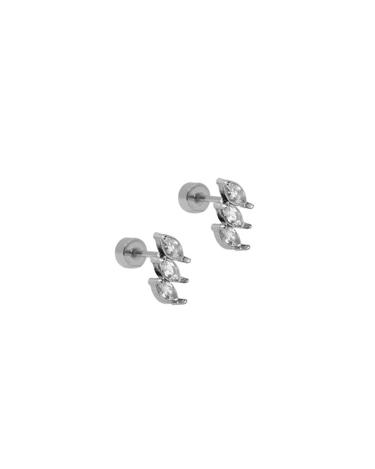 Screwback Stud Earrings - Sierra CZ Silver - LINNY CO WholesaleStuds