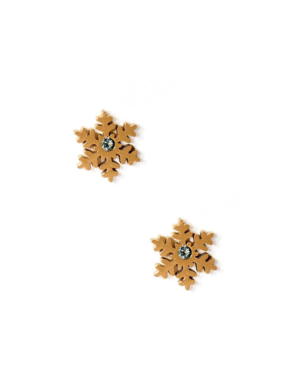 Screwback Stud Earrings - Snowflake Gold - LINNY CO WholesaleStuds