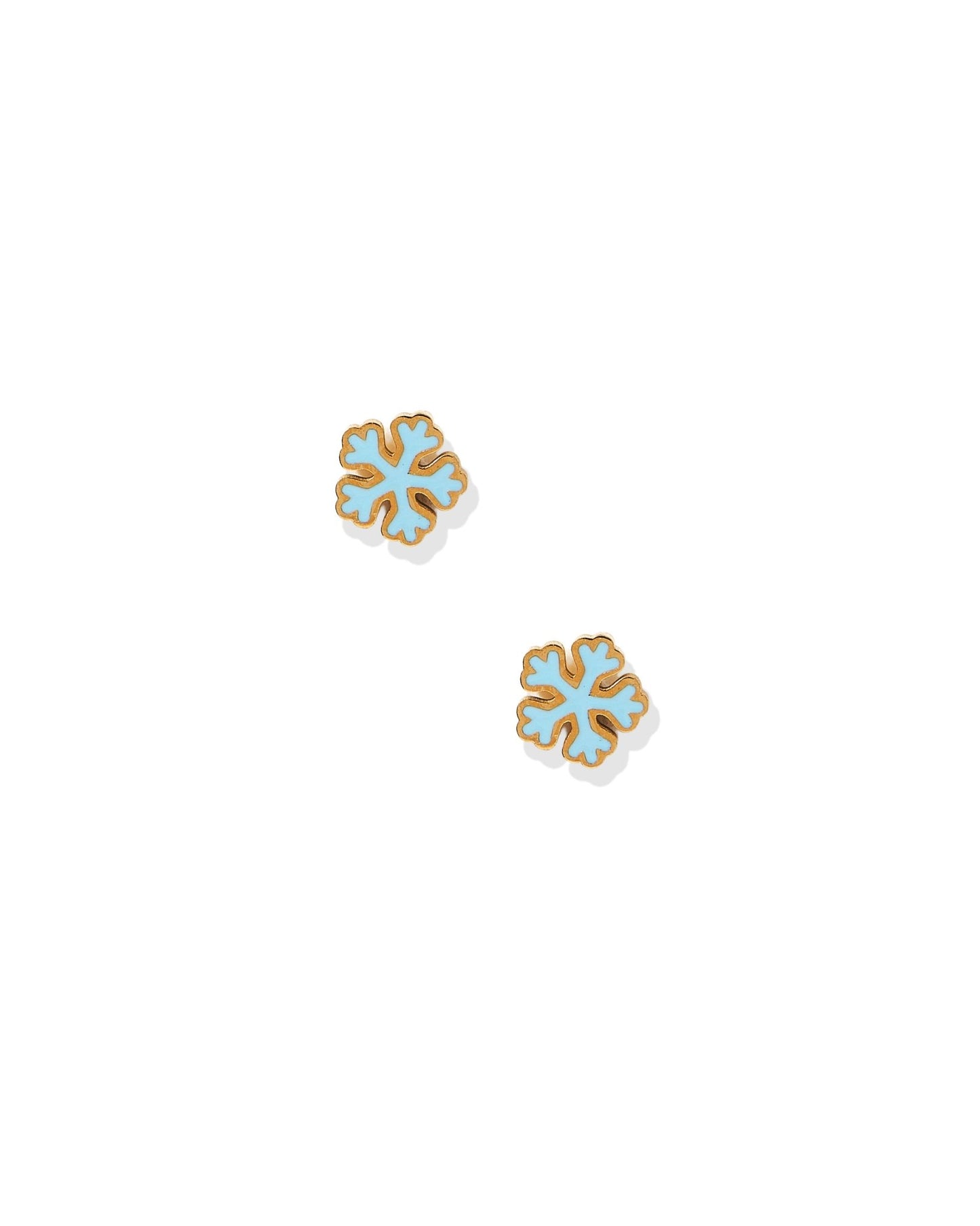 Screwback Stud Earrings - Snowflake Happy Blue - LINNY CO WholesaleStuds