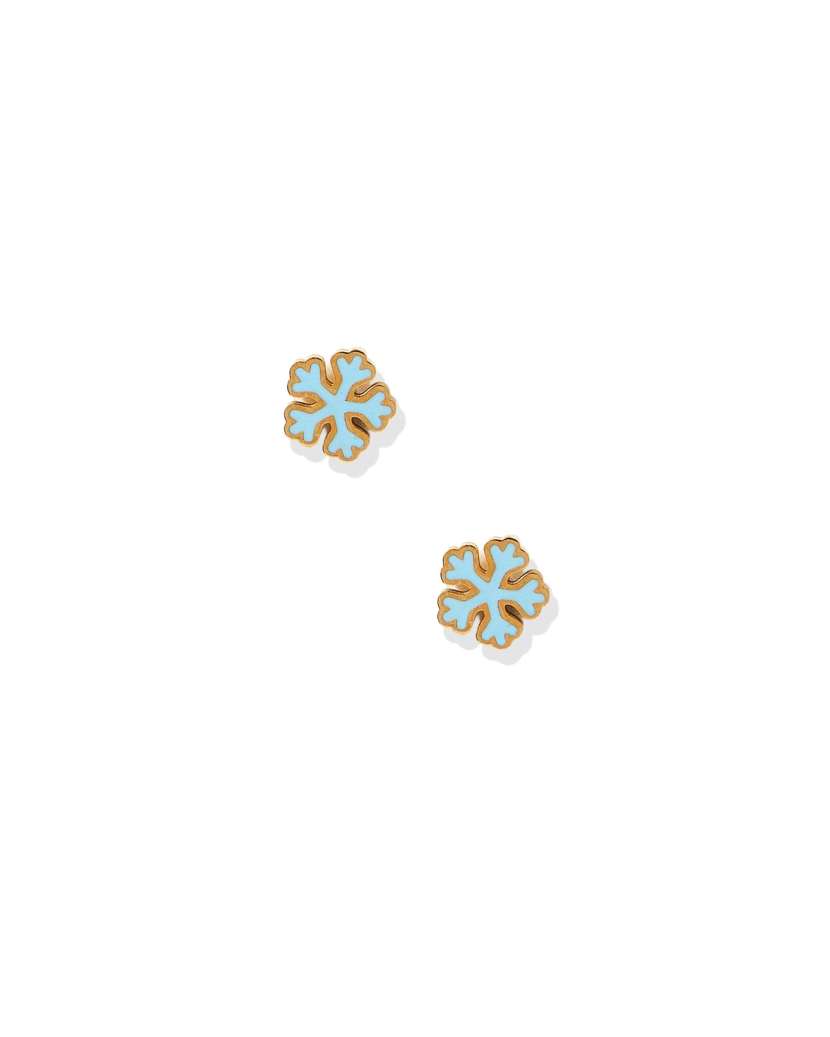 Screwback Stud Earrings - Snowflake Happy Blue - LINNY CO WholesaleStuds
