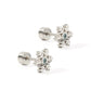 Screwback Stud Earrings - Snowflake Silver - LINNY CO WholesaleStuds
