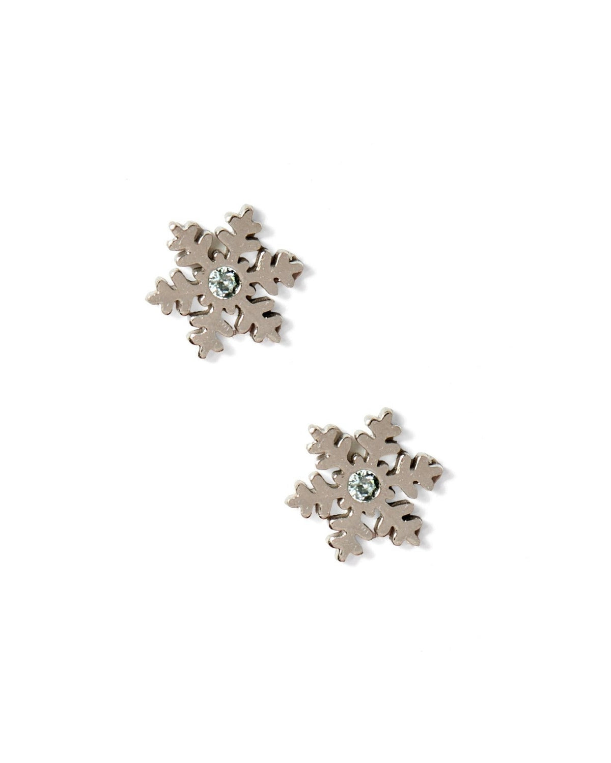 Screwback Stud Earrings - Snowflake Silver - LINNY CO WholesaleStuds