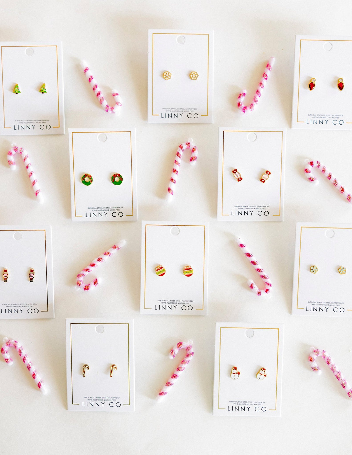 Screwback Stud Earrings - Snowflake White - LINNY CO WholesaleStuds