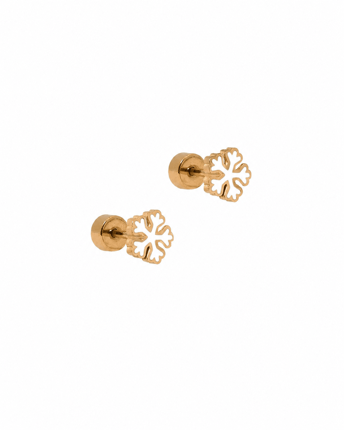 Screwback Stud Earrings - Snowflake White - LINNY CO WholesaleStuds