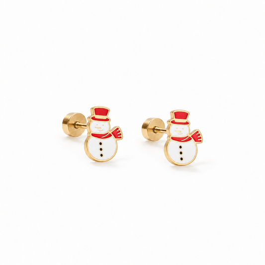 Screwback Stud Earrings - Snowman - LINNY CO WholesaleStuds