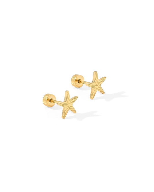 Screwback Stud Earrings - Starfish Gold - LINNY CO WholesaleStuds
