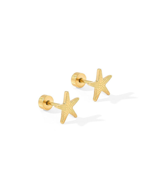 Screwback Stud Earrings - Starfish Gold - LINNY CO WholesaleStuds