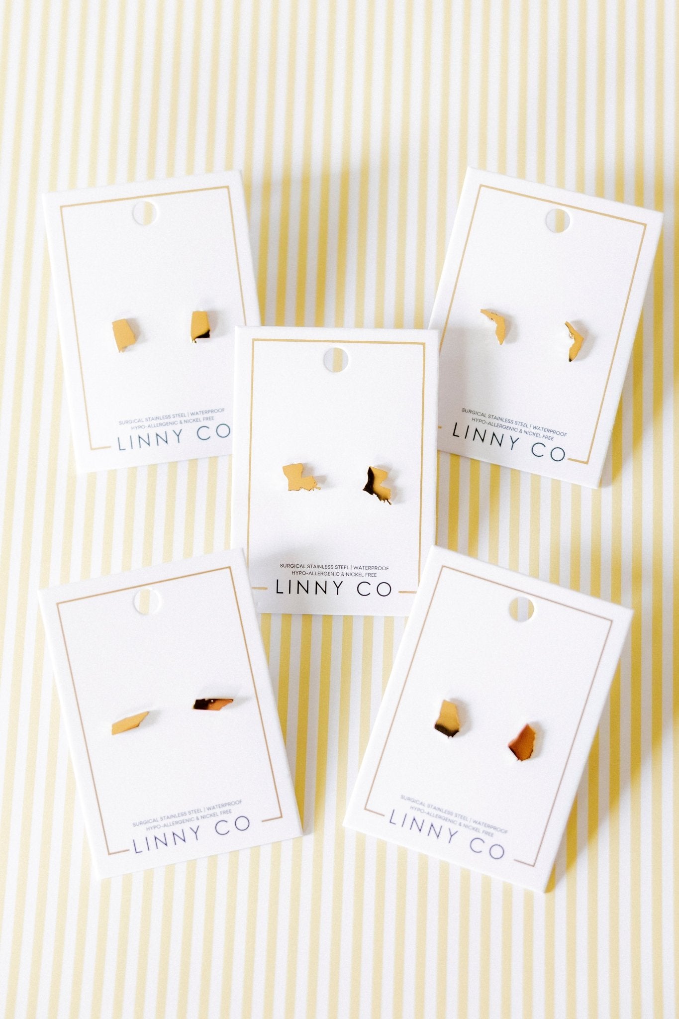 Screwback Stud Earrings - State of Louisiana - LINNY CO WholesaleStuds