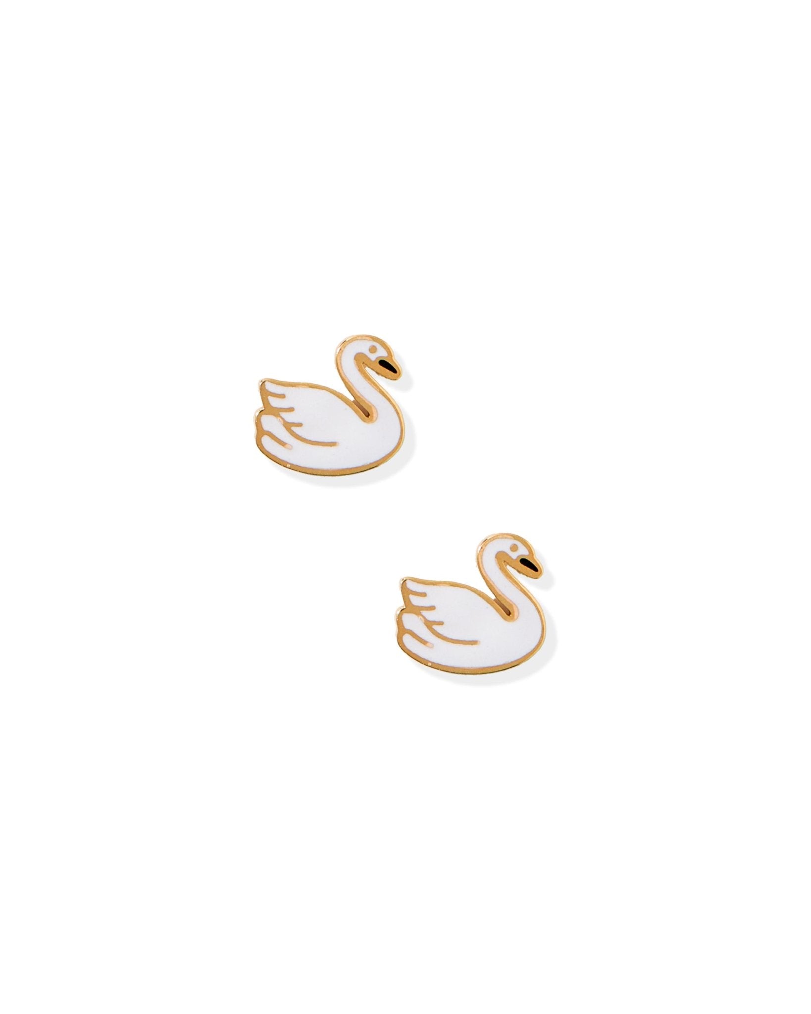 Screwback Stud Earrings - Swan - LINNY CO WholesaleStuds