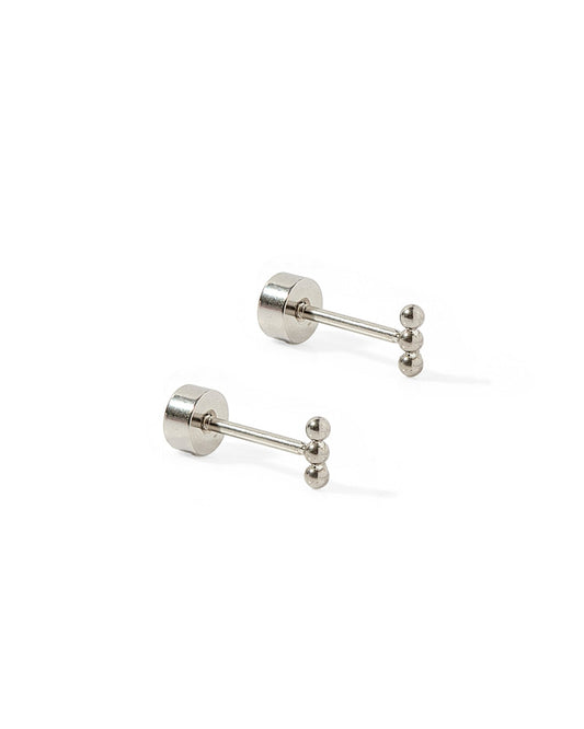 Screwback Stud Earrings - Tally Silver - LINNY CO WholesaleStuds