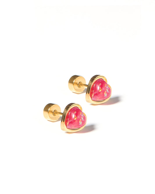 Screwback Stud Earrings - Tara Hot Pink - LINNY CO WholesaleStuds