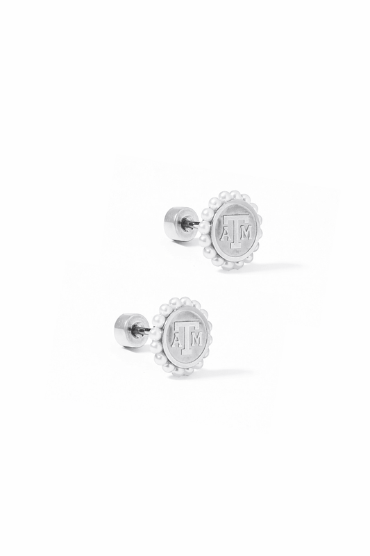 Screwback Stud Earrings - Texas A&M Alice Logo - LINNY CO WholesaleStuds