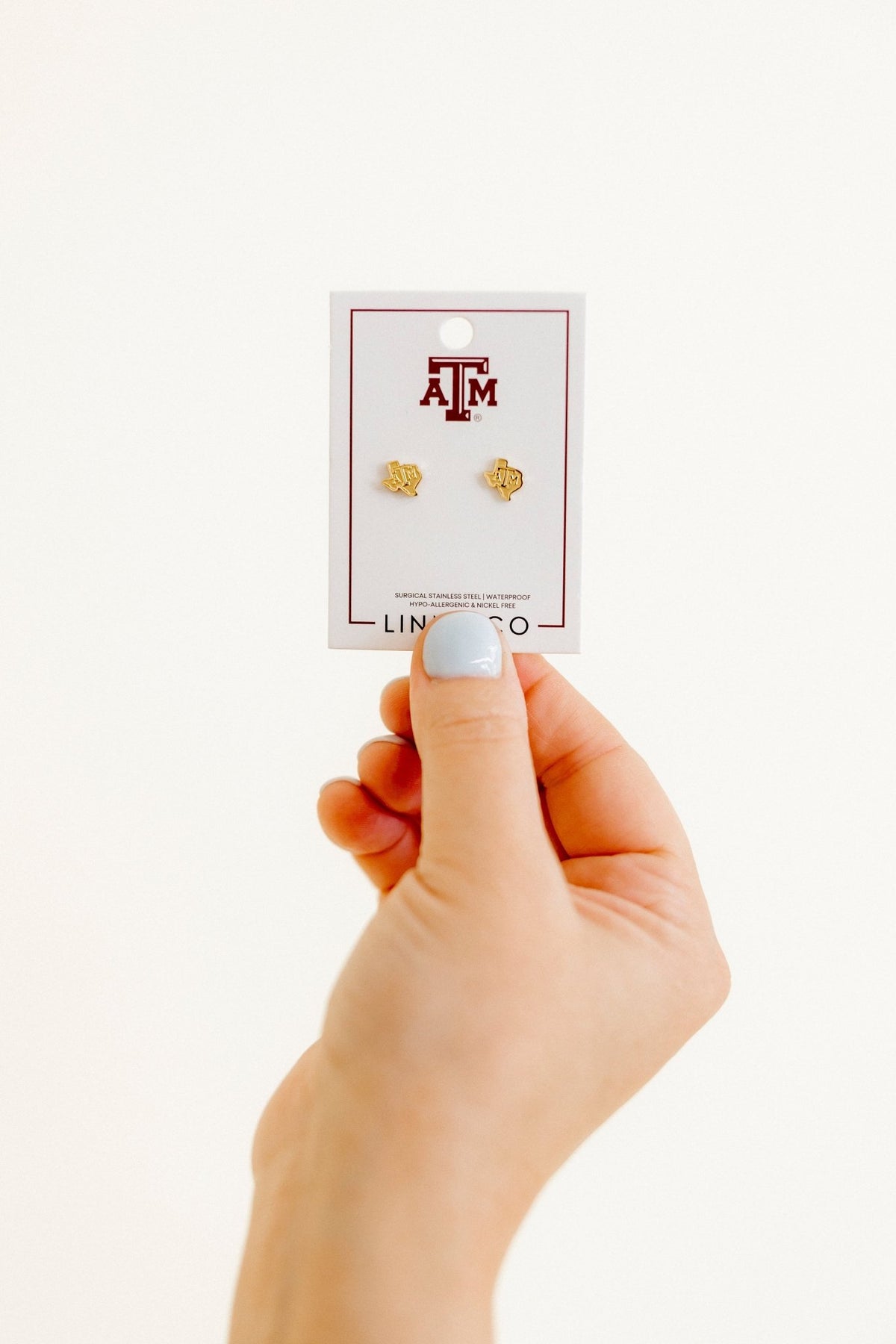 Screwback Stud Earrings - Texas A&M State Logo Gold - LINNY CO WholesaleStuds
