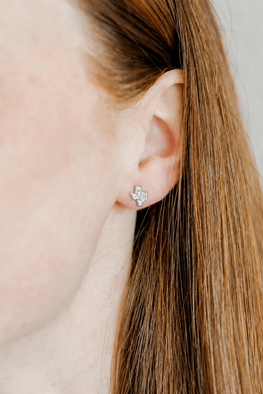 Screwback Stud Earrings - Texas A&M State Logo Silver - LINNY CO WholesaleStuds