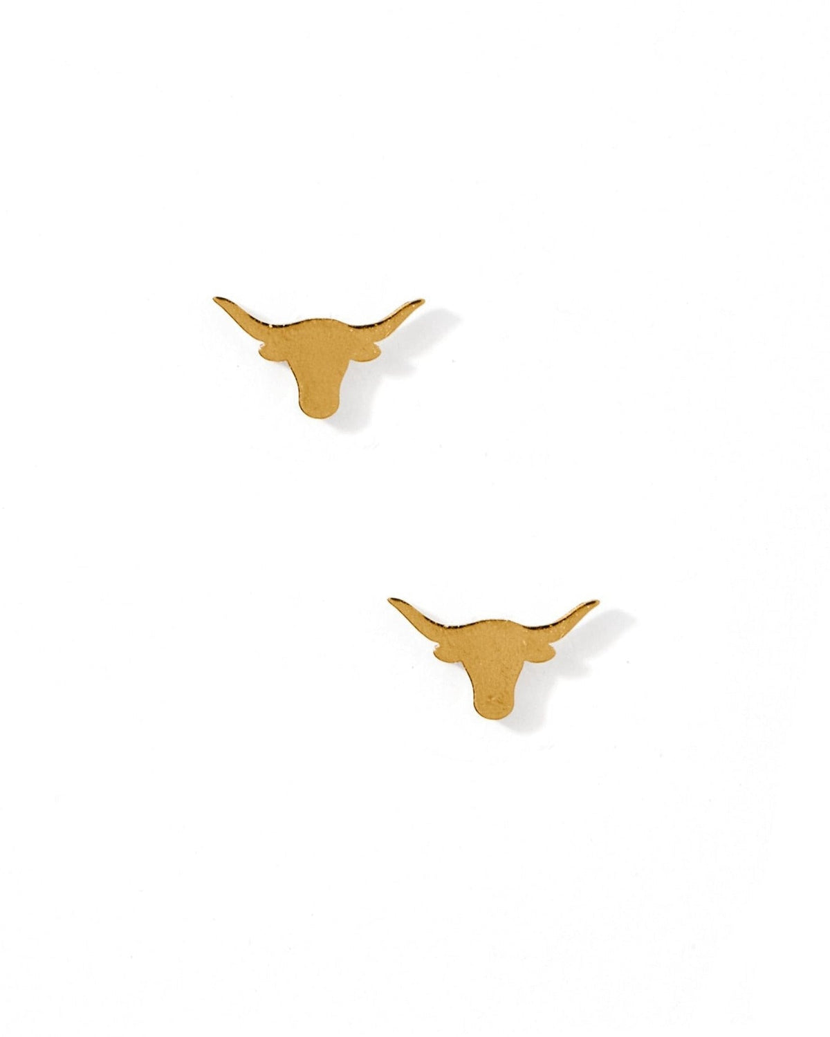 Screwback Stud Earrings - Texas Steer Gold - LINNY CO WholesaleStuds