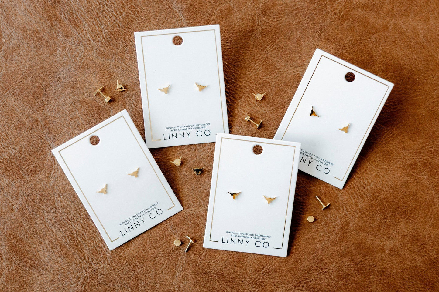 Screwback Stud Earrings - Texas Steer - LINNY CO WholesaleStuds