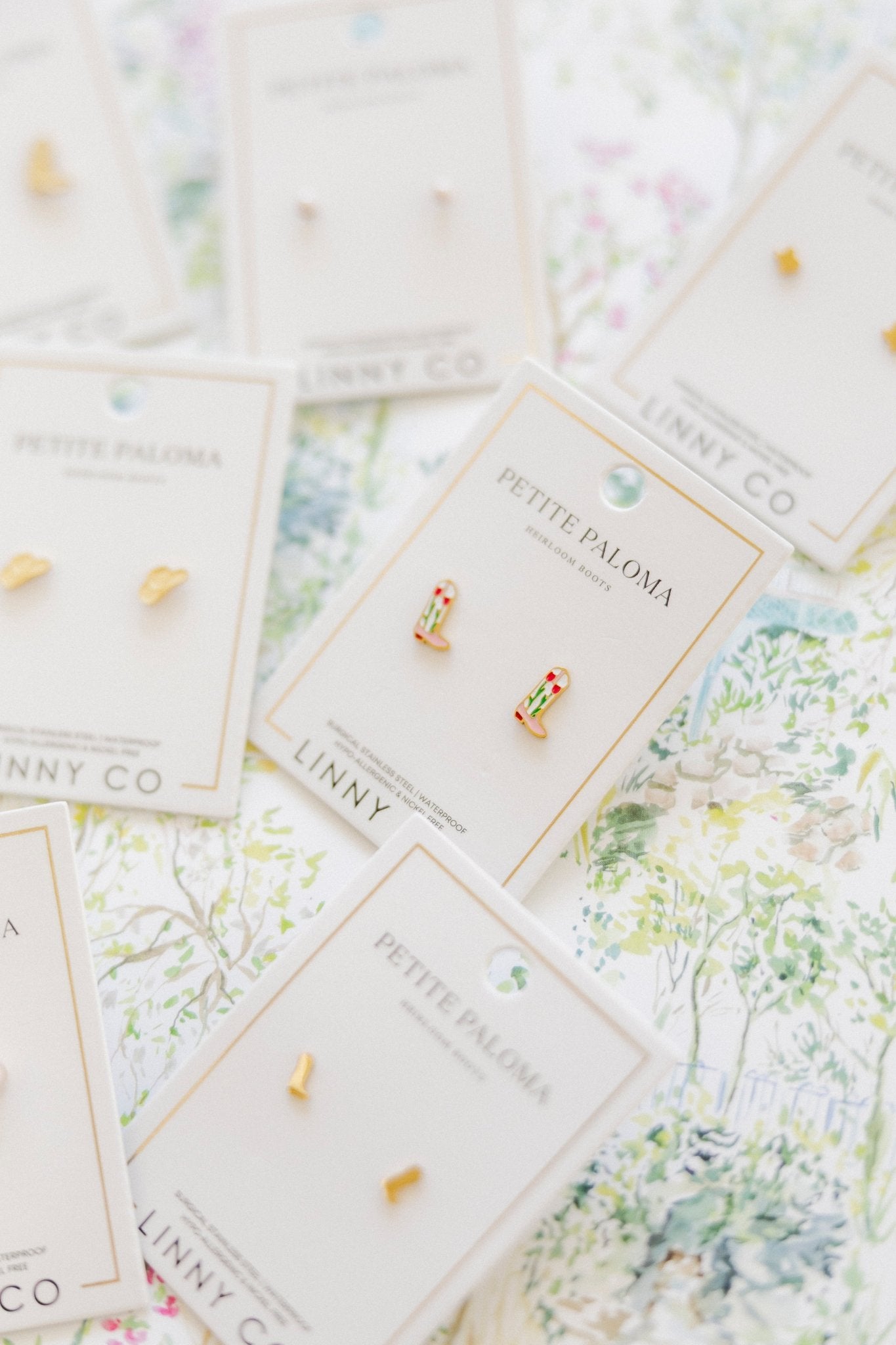 Screwback Stud Earrings - Tulip Cowgirl Boot - LINNY CO WholesaleStuds